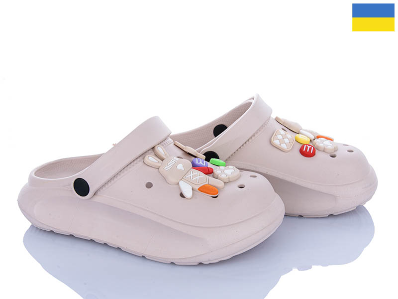 Кроксы Roks (33-35) 314-1 бежевий (лето)