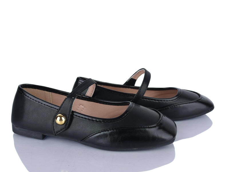 Балетки Gratis (37-40) PR-312-1 black (лето)