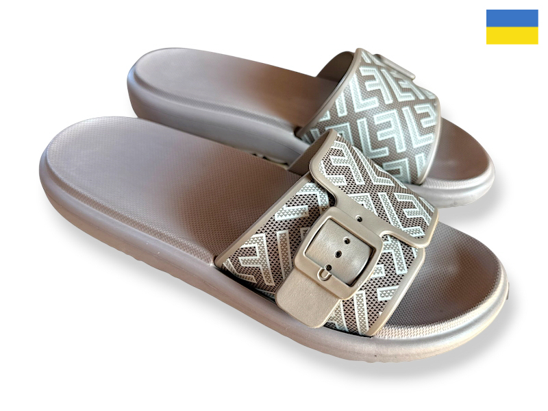 Шлепанцы Rai shoes (37-41) DS841 тауп (лето)