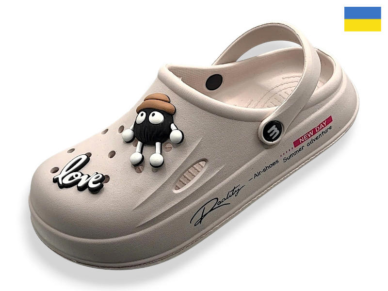 Кроксы Rai shoes (37-40) L108 бежевий (лето)