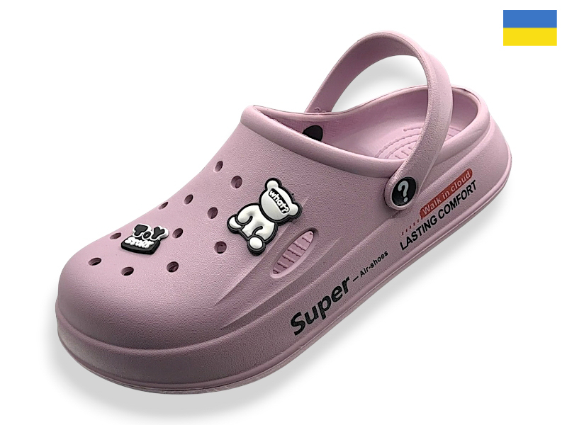 Кроксы Rai shoes (37-40) L108 нюдовий (лето)