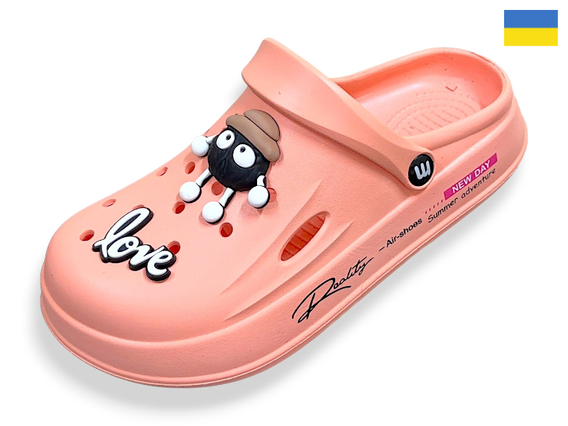Кроксы Rai shoes (37-40) L108 персиковий (лето)