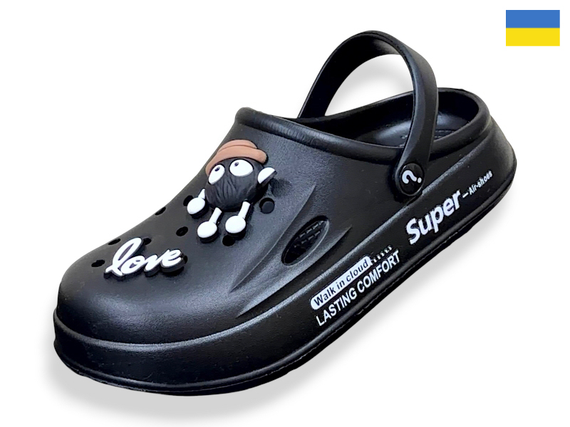 Кроксы Rai shoes (37-40) L108 чорний (лето)