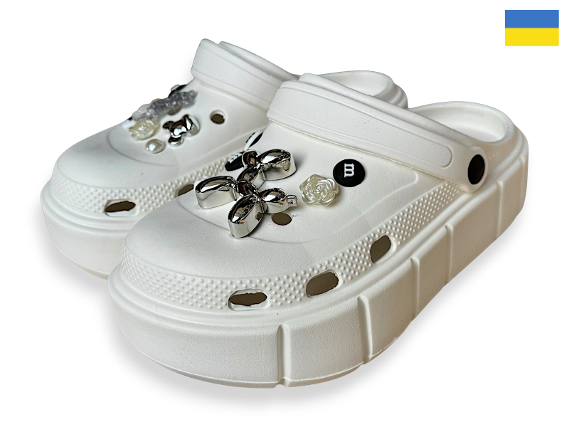 Кроксы Rai shoes (36-40) 152-2-6 білий (лето)