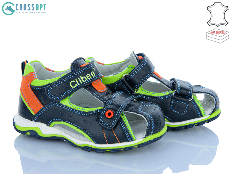 Босоножки CrossOpt (26-31) F201 d.blue-a.green (лето)
