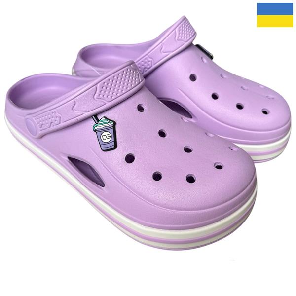 Кроксы Rai shoes (37-41) 416 лаванда (лето)