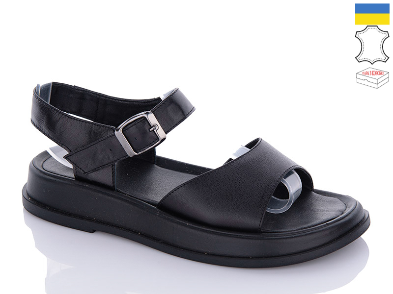 Босоножки Garti (36-40) 140 чёрная кожа (лето)