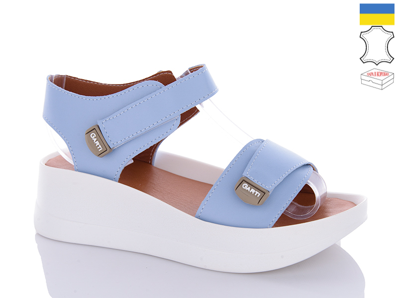 Босоножки Garti (36-40) 0196 блакитний шкіра (лето)