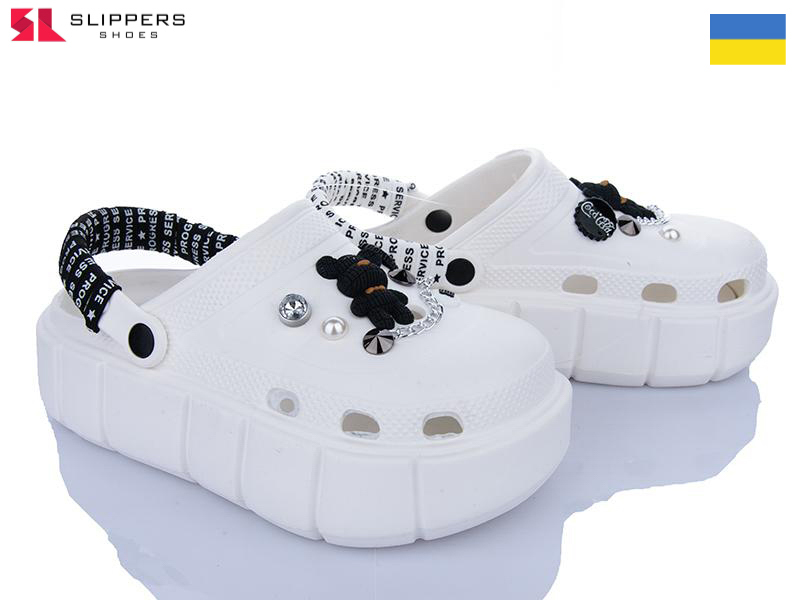 Кроксы Slipers (36-40) 152-2-4 білий (лето)