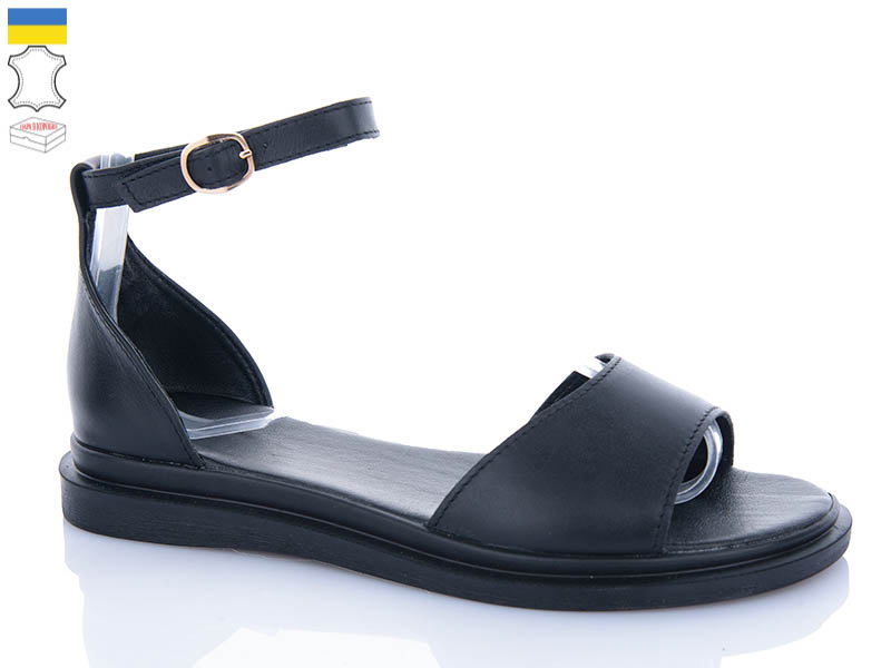 Босоножки Garti (36-40) 82 чорна шкіра (лето)
