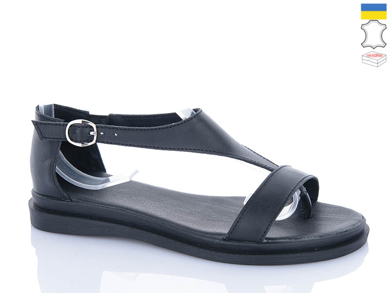 Босоножки Garti (36-40) 922 чорний шкіра (лето)