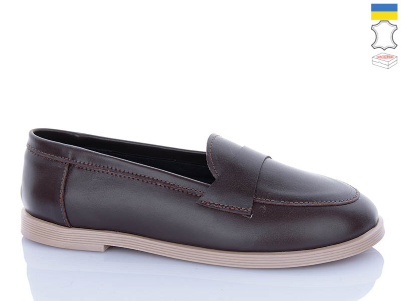 Туфли Garti (36-40) 408 коричневий шк (деми)