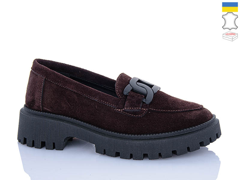 Туфли Garti (36-40) 417 коричневий замш (деми)