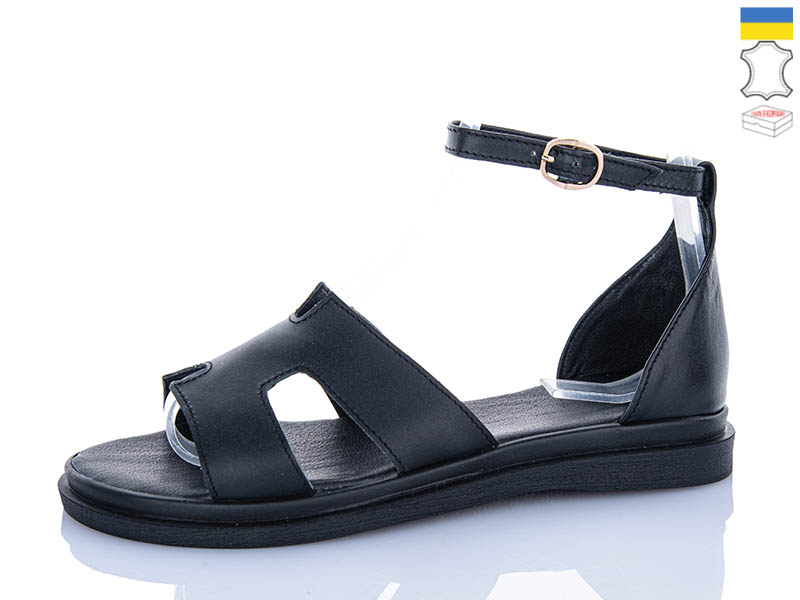 Босоножки Garti (36-40) 0192 чорний шкіра (лето)