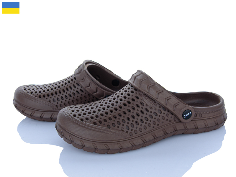 Кроксы Vladimir (36-41) Крок C62 т.коричневий (лето)