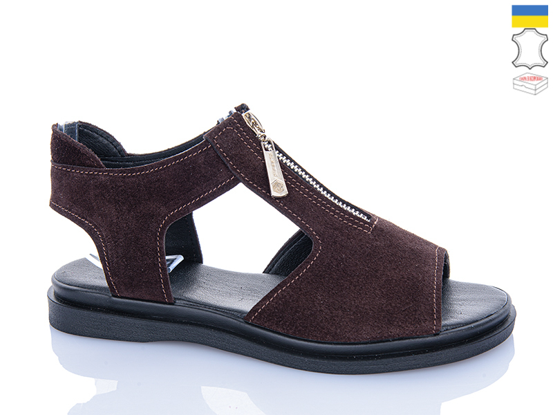 Босоножки Garti (36-40) 0127 коричневий замш (лето)