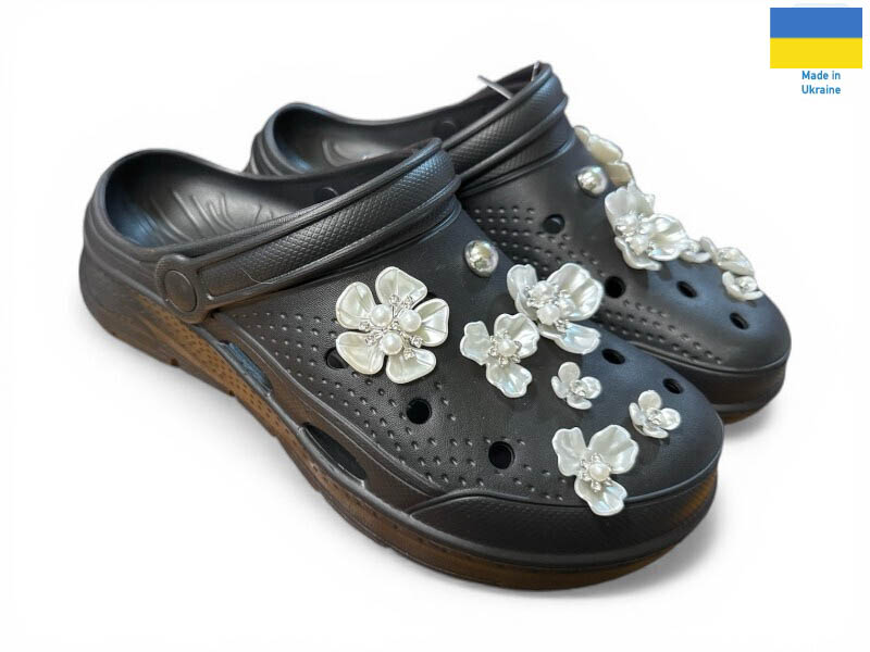 Кроксы Rai shoes (36-41) 414 чорний-old-1 (лето)