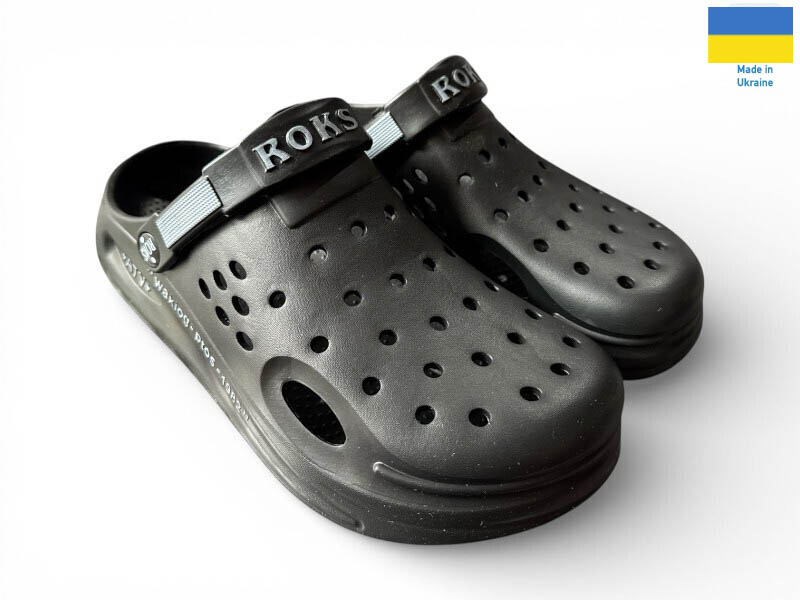 Кроксы Rai shoes (41-44) 516-010 чорний (лето)
