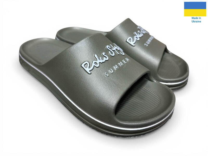 Шлепанцы Rai shoes (40-45) 520-017 хакі (лето)