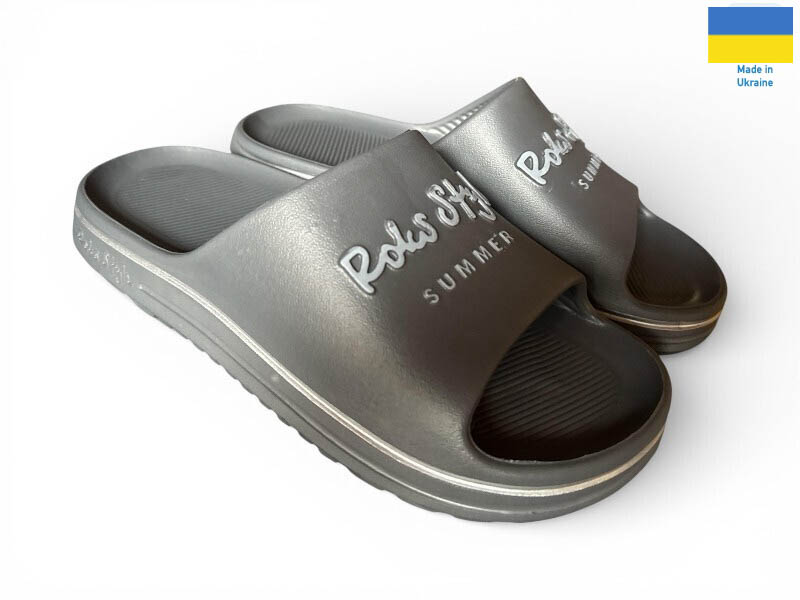 Шлепанцы Rai shoes (41-45) 520-018 сірий (лето)