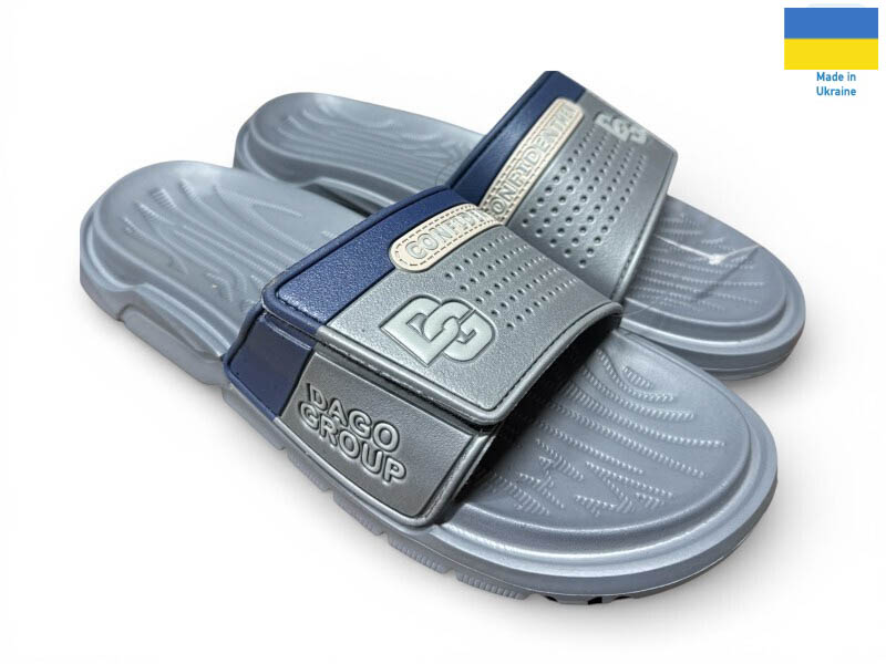 Шлепанцы Rai shoes (41-46) 704 сірий (лето)