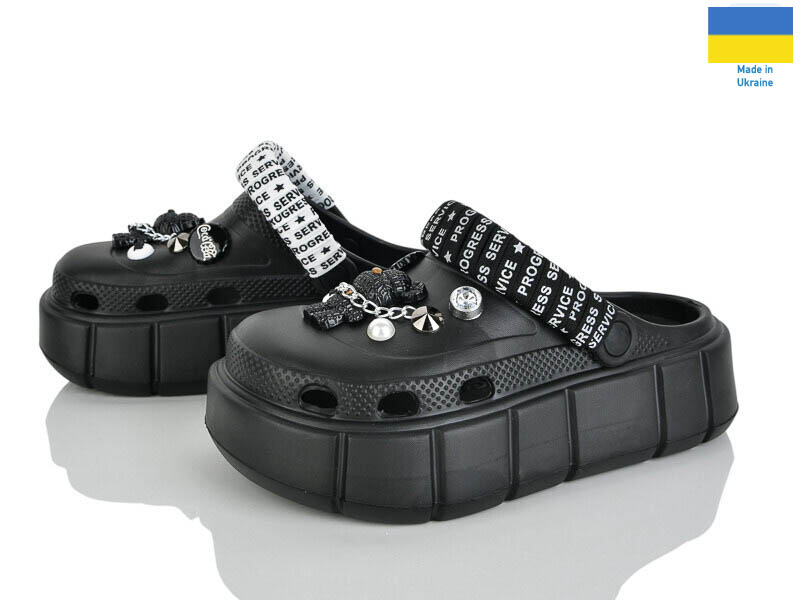 Кроксы Rai shoes (36-41) E152-2-4 чорний-old-1 (лето)
