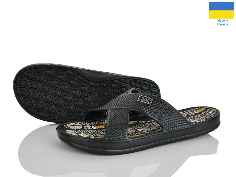 Шлепанцы Rai shoes (41-46) E227 чорний (лето)