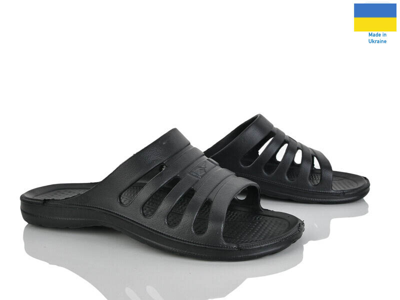 Шлепанцы Rai shoes (41-46) Краб 207 чорний (лето)