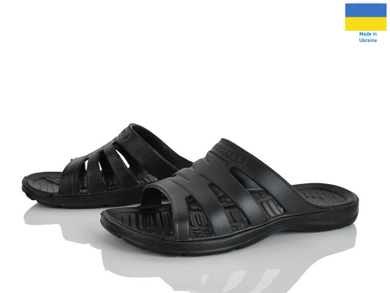 Шлепанцы Rai shoes (41-46) Краб новий чорний (лето)