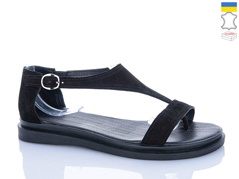 Босоножки Garti (36-40) 922 чорний замш (лето)