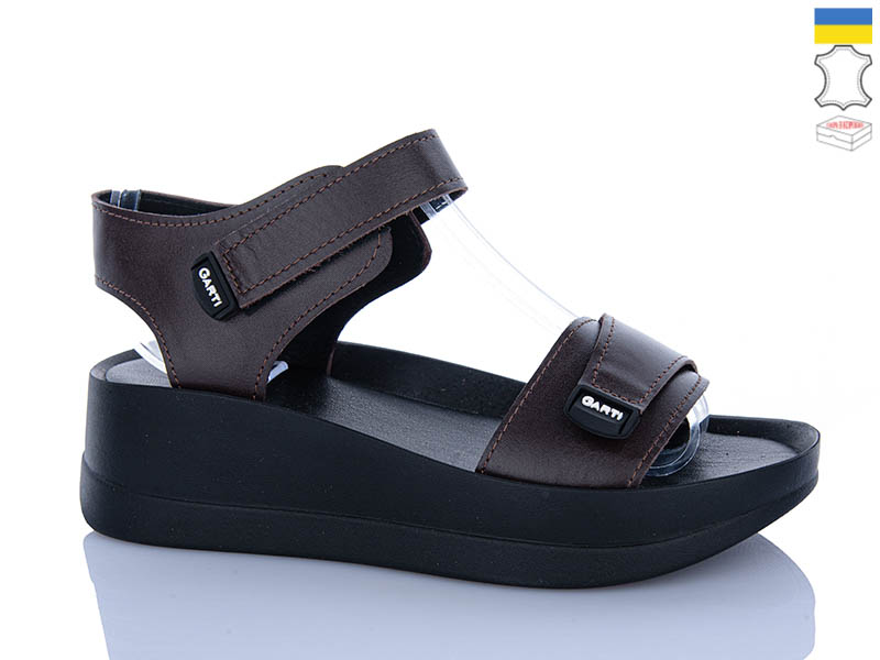 Босоножки Garti (36-40) 0196 коричневий шк. (лето)
