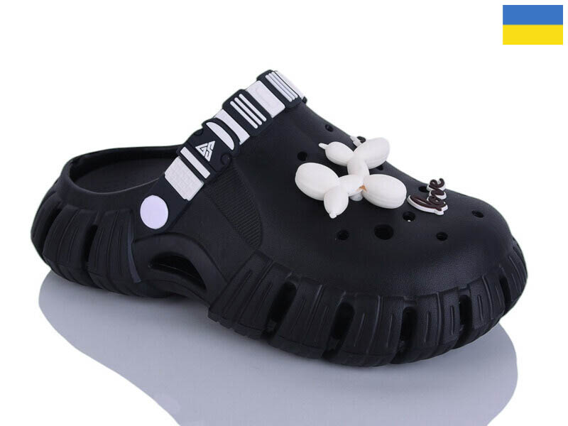 Кроксы Malibu (36-40) 677 чорний-чорн (лето)