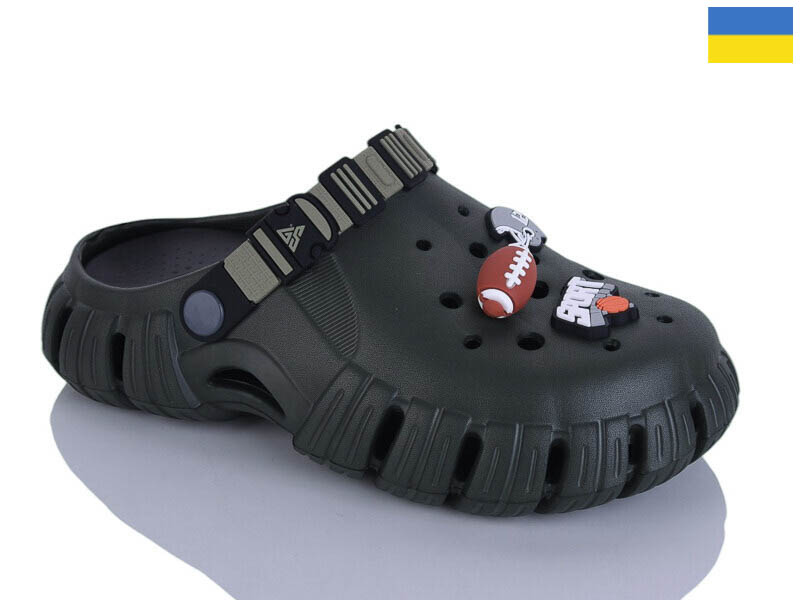 Кроксы Malibu (36-40) 6770 хакі-чорний (лето)