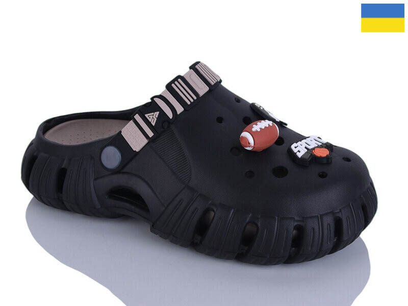 Кроксы Malibu (36-40) 6770 чорний-беж (лето)