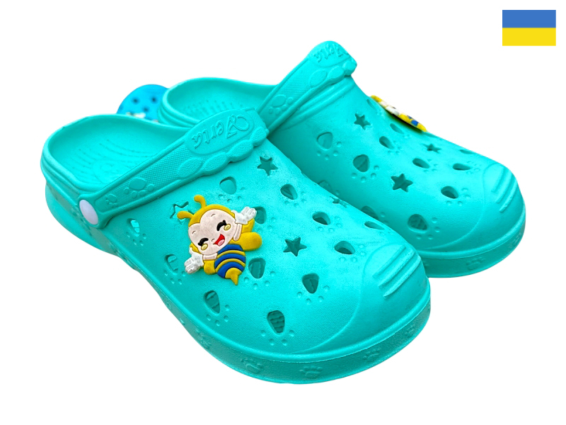 Кроксы Rai shoes (24-33) 81-82 мята (лето)