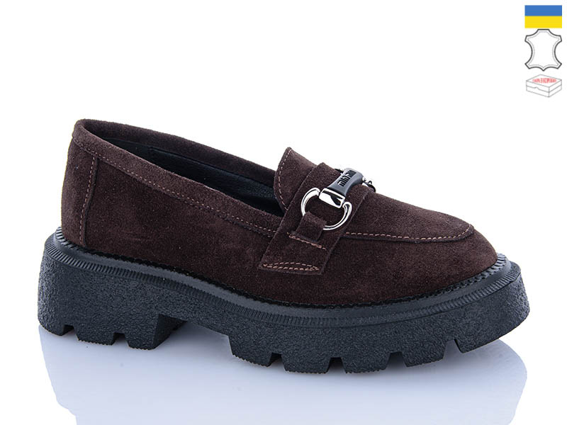 Туфли Garti (36-40) 425 корич замш (деми)
