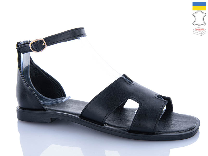 Босоножки Garti (36-40) 0190 чорна шкіра (лето)