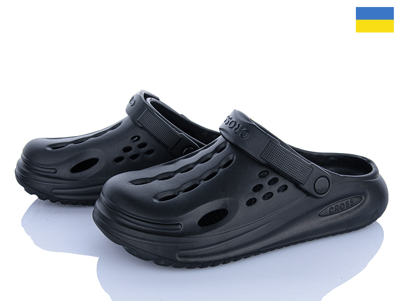 Кроксы Vladimir (40-45) Cross 026 чорний (лето)