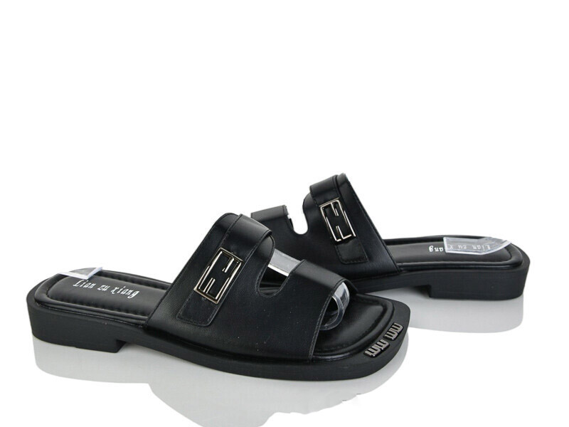 Шлепанцы Бабочка (36-41) 3552 black (лето)