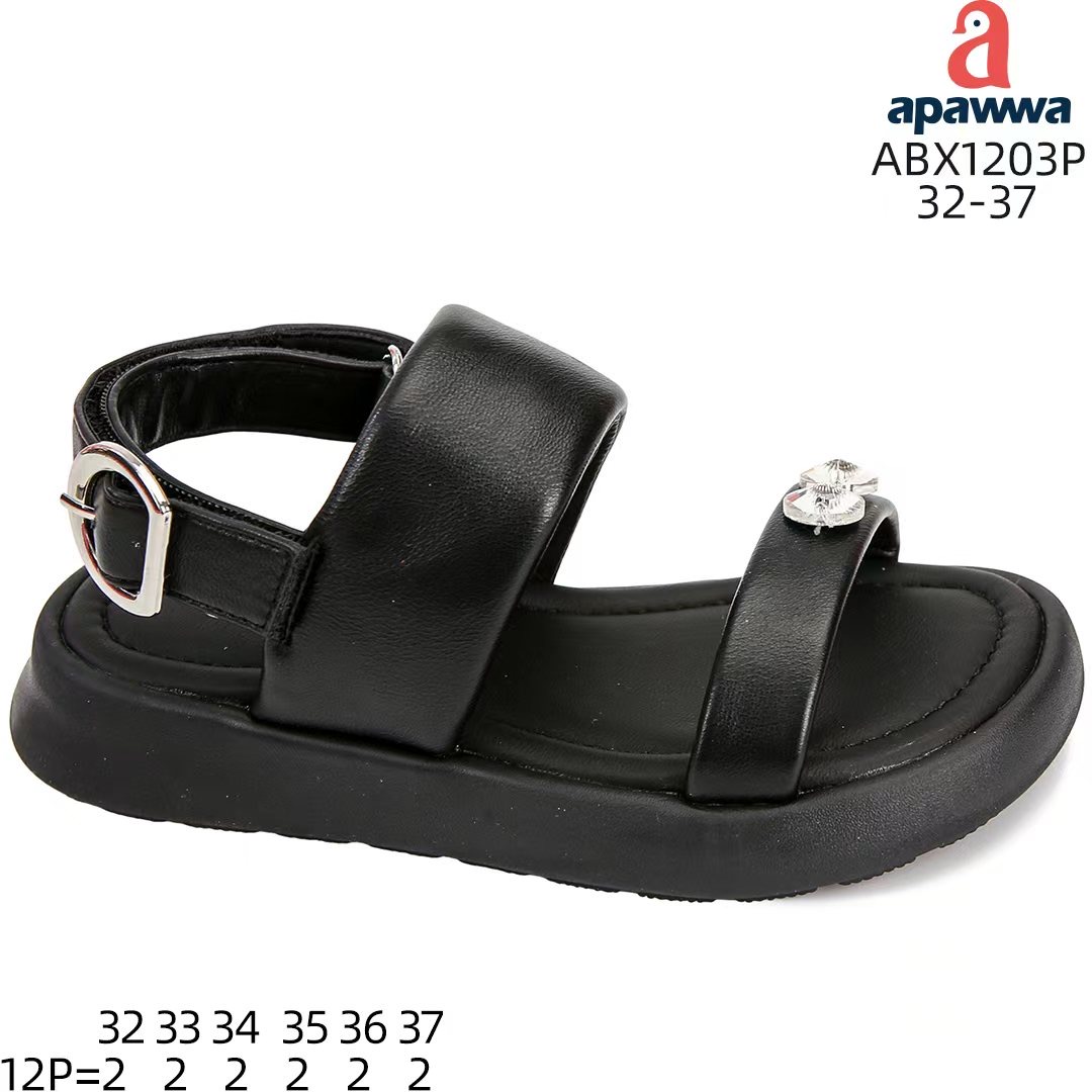 Босоножки DvaClibee (32-37) AM-ABX1203 black (лето)