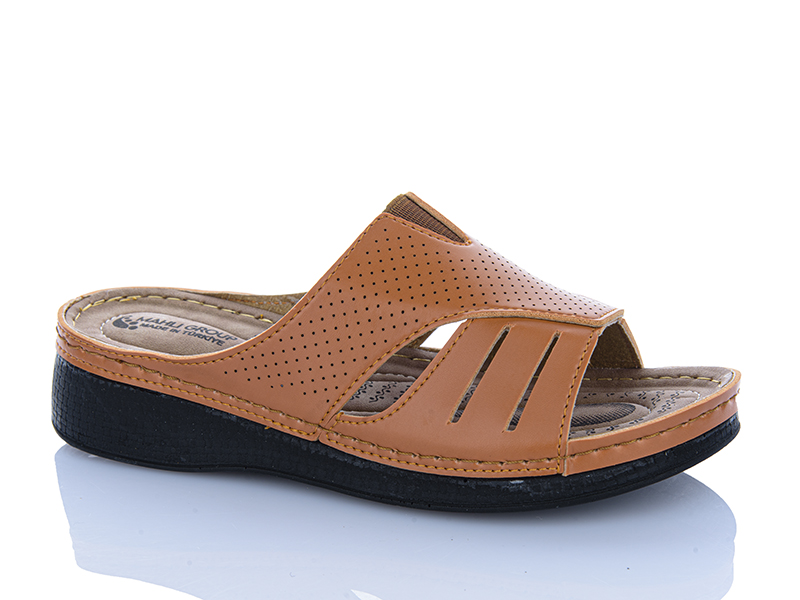 Шлепанцы Sali One (37-41) 209-71 коричневий (лето)