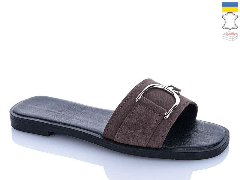 Шлепанцы Garti (36-40) 49 коричневий замш (лето)