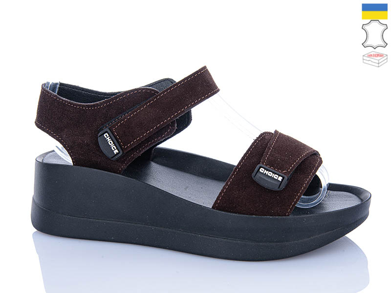 Босоножки Garti (36-40) 0196 коричневий замш (лето)