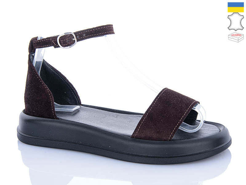 Босоножки Garti (36-40) 0183 коричневий замш (лето)
