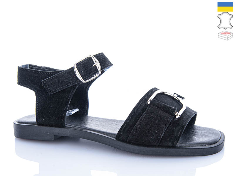 Босоножки Garti (36-40) 0149 чорний замш (лето)