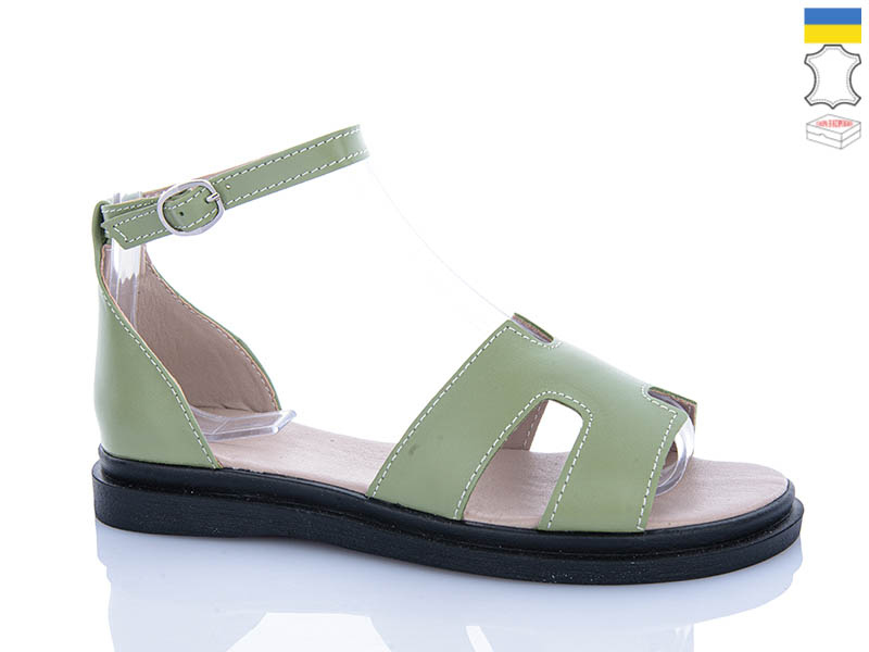 Босоножки Garti (36-40) 0192 зелений шк. (лето)