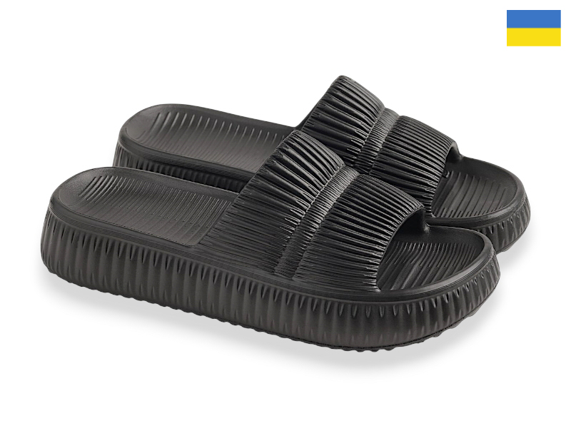 Шлепанцы Rai shoes (36-41) ДС79 чорний (лето)
