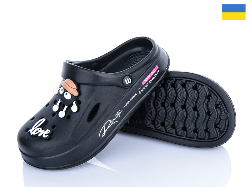 Кроксы Inblu (36-41) 108 чорний (лето)