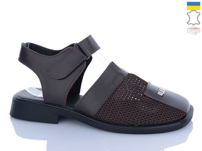 Босоножки Sali (37-42) 905 коричневий к чор-п. (лето)