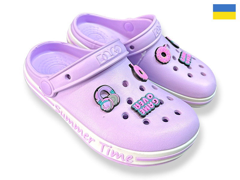 Кроксы Rai shoes (33-36) 328 лаванда (лето)